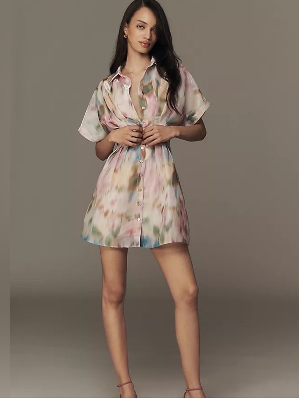 Tobie Organza Mini Shirtdress by Exquise. Size S.